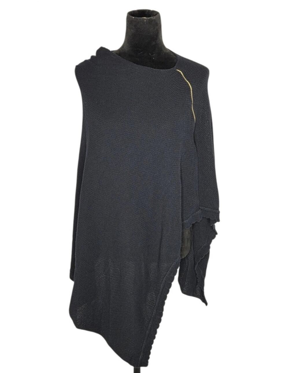 We Are Amma Organic Cotton Black Waffle Knit Cocoon Nursing Cover Wrap Poncho